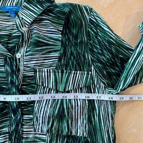 Derek Lam for Design Nation Womens Green Long Sleeve Button Front Shirt Dress S - Picture 14 of 15